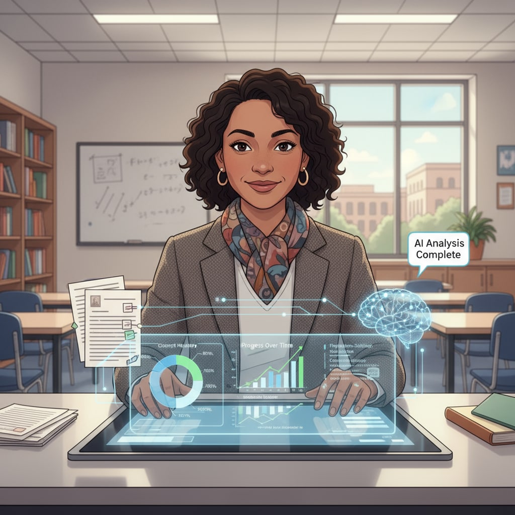 Educator using AI to analyze student work