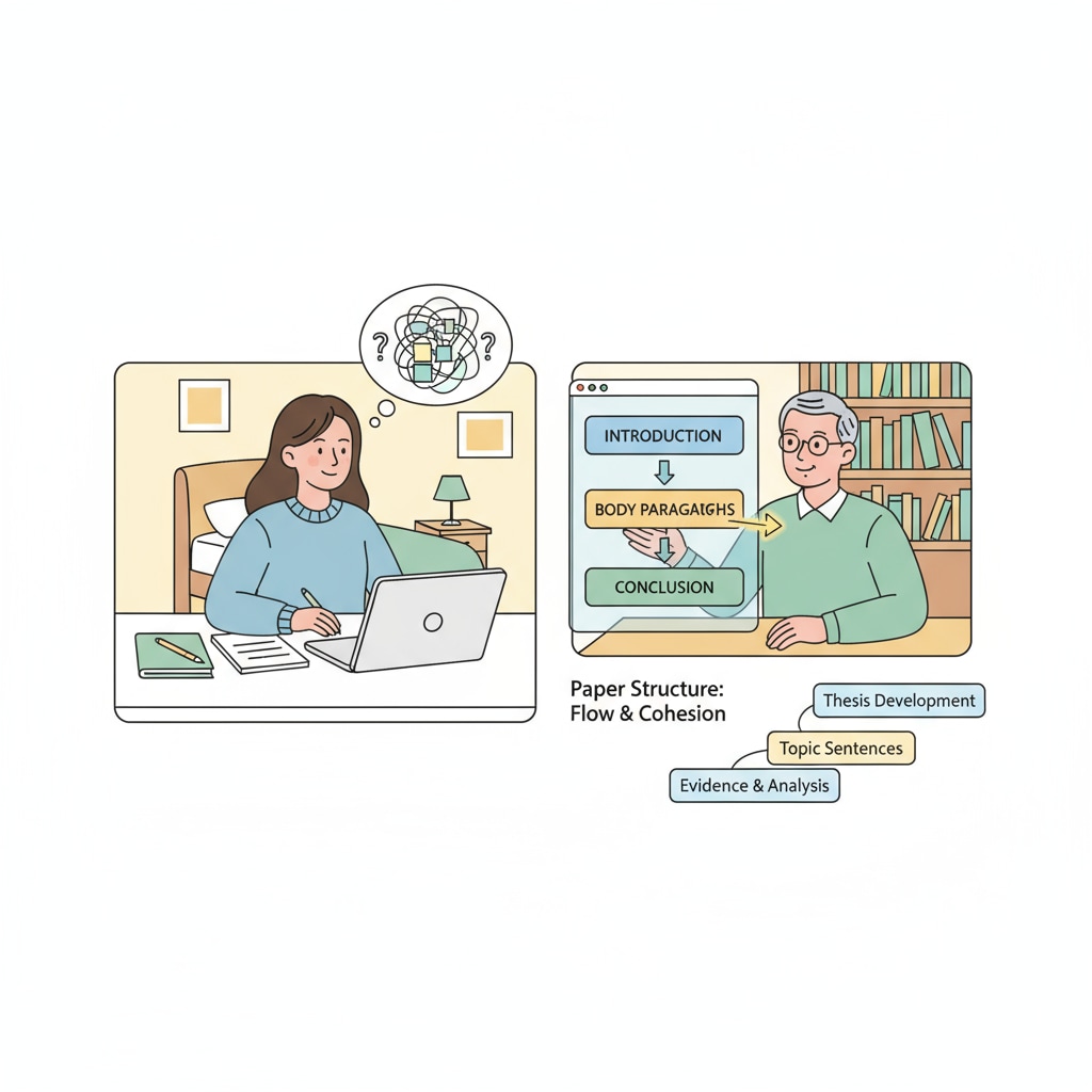 Student interacting with online literary writing tutor for academic paper improvement in the context of literary tutoring and online teaching