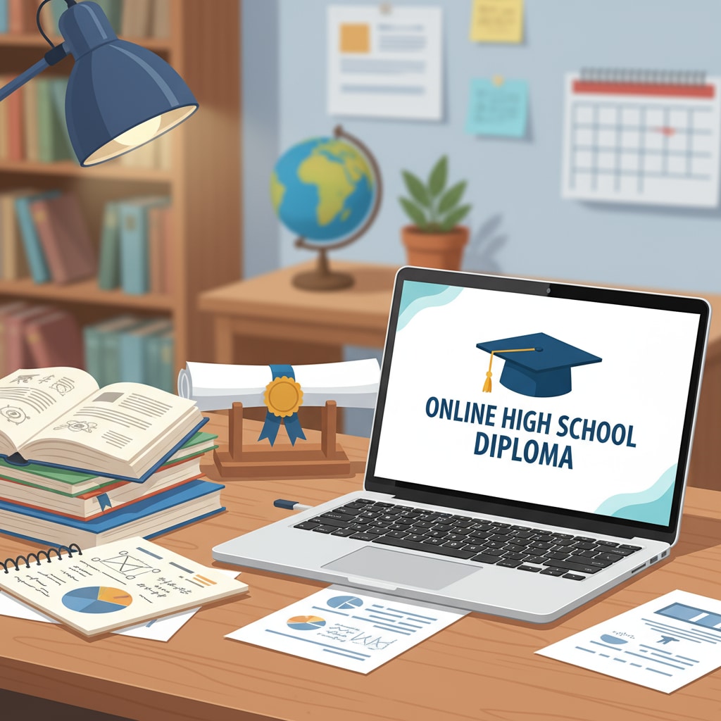 An overseas American student studying online to obtain a high school diploma recognized by universities