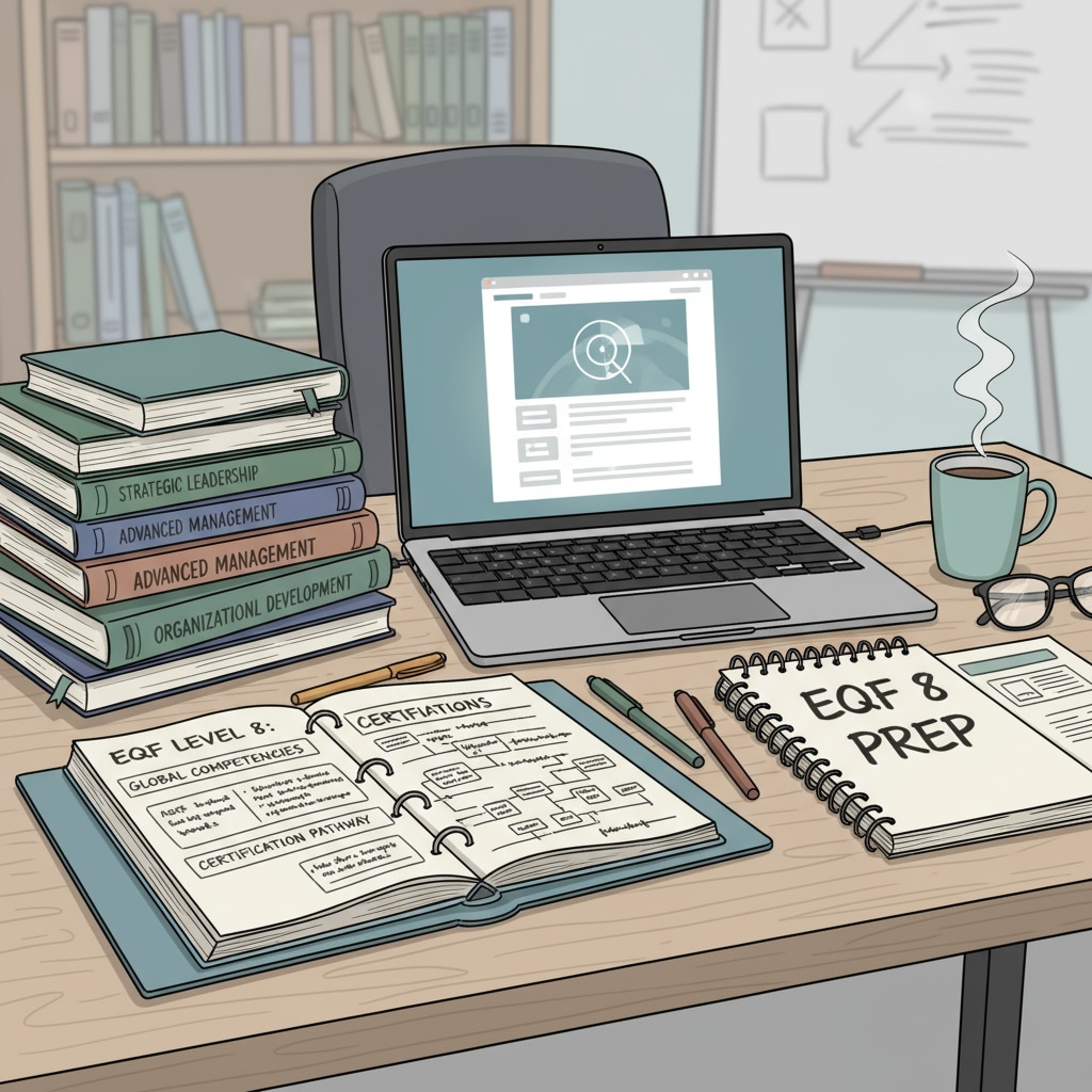 A full-time worker engaged in online study for EQF 8 qualification certification