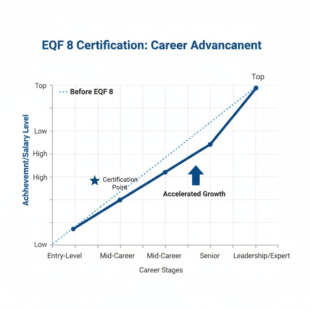 Graph demonstrating the positive impact of EQF 8 certification on career progression