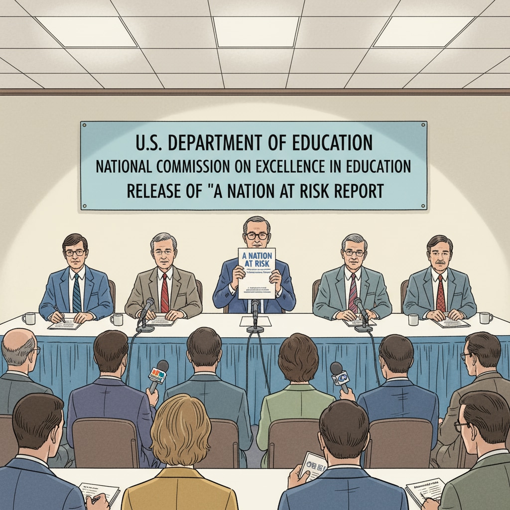 The release event of the 'A Nation at Risk' report related to US educational accountability system