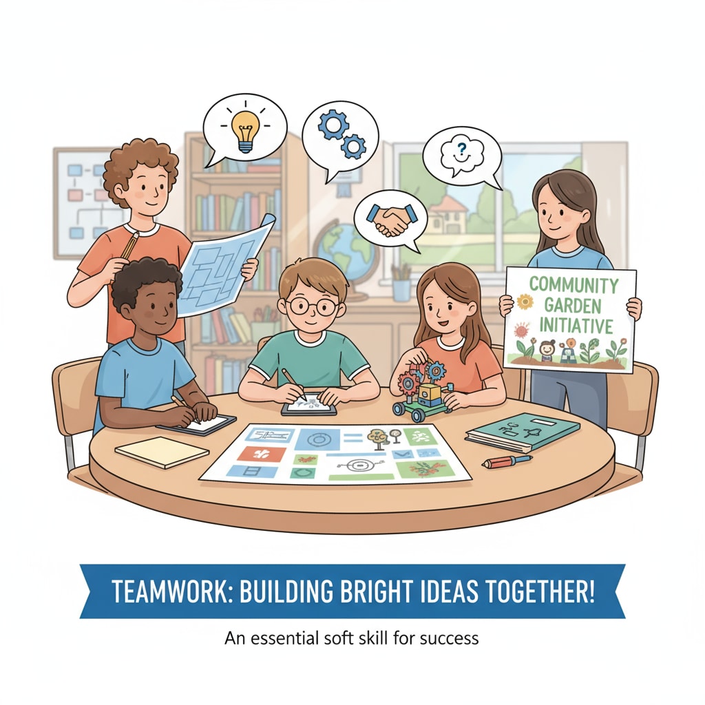 Middle school students demonstrating teamwork for workplace readiness and education reform