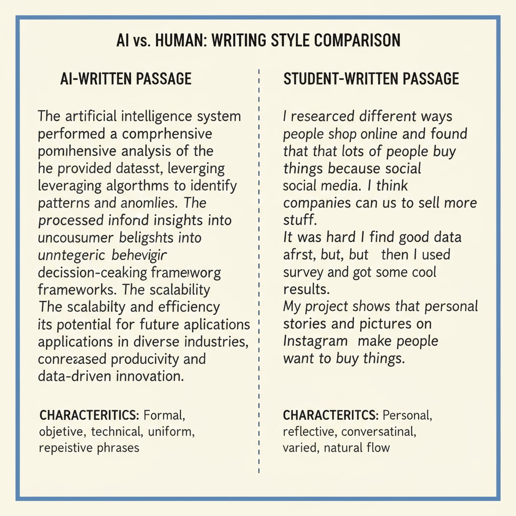 Comparison of AI-written and student-written passages for understanding writing authenticity