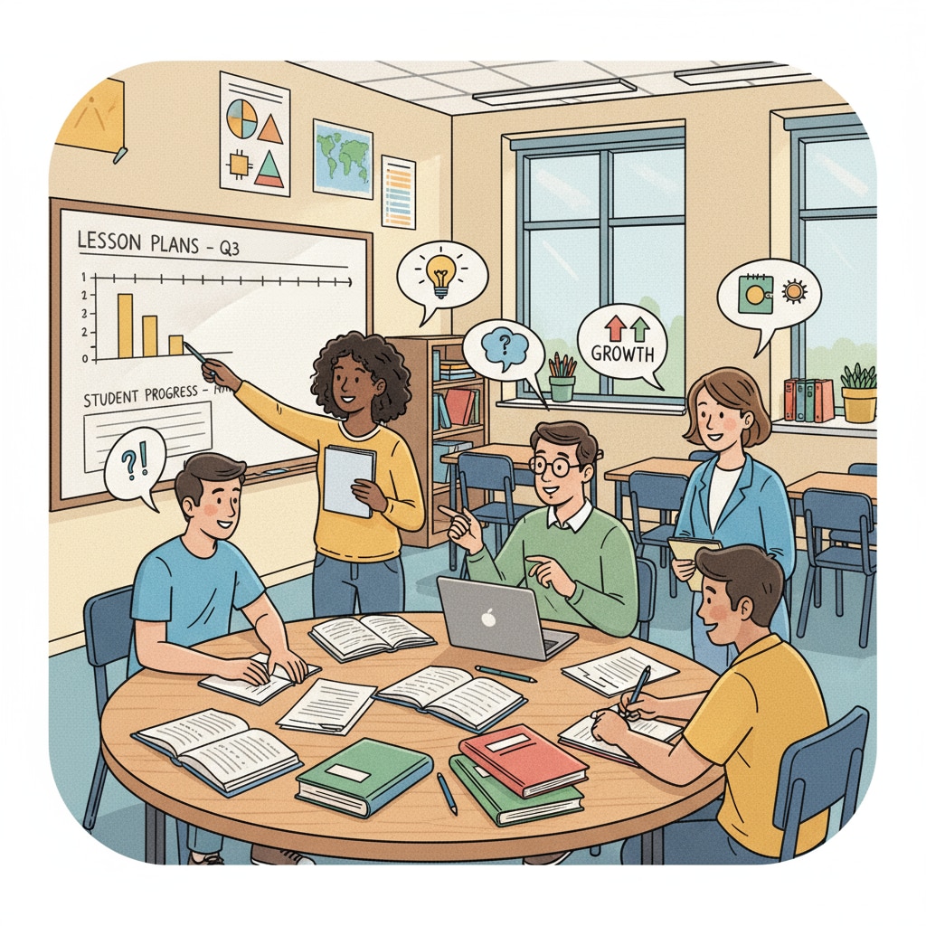 Teaching assistants collaborating in a classroom for MAT program preparation