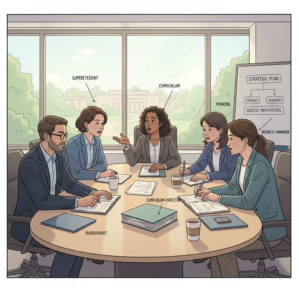 K12 educational administrators making a difficult decision in educational management