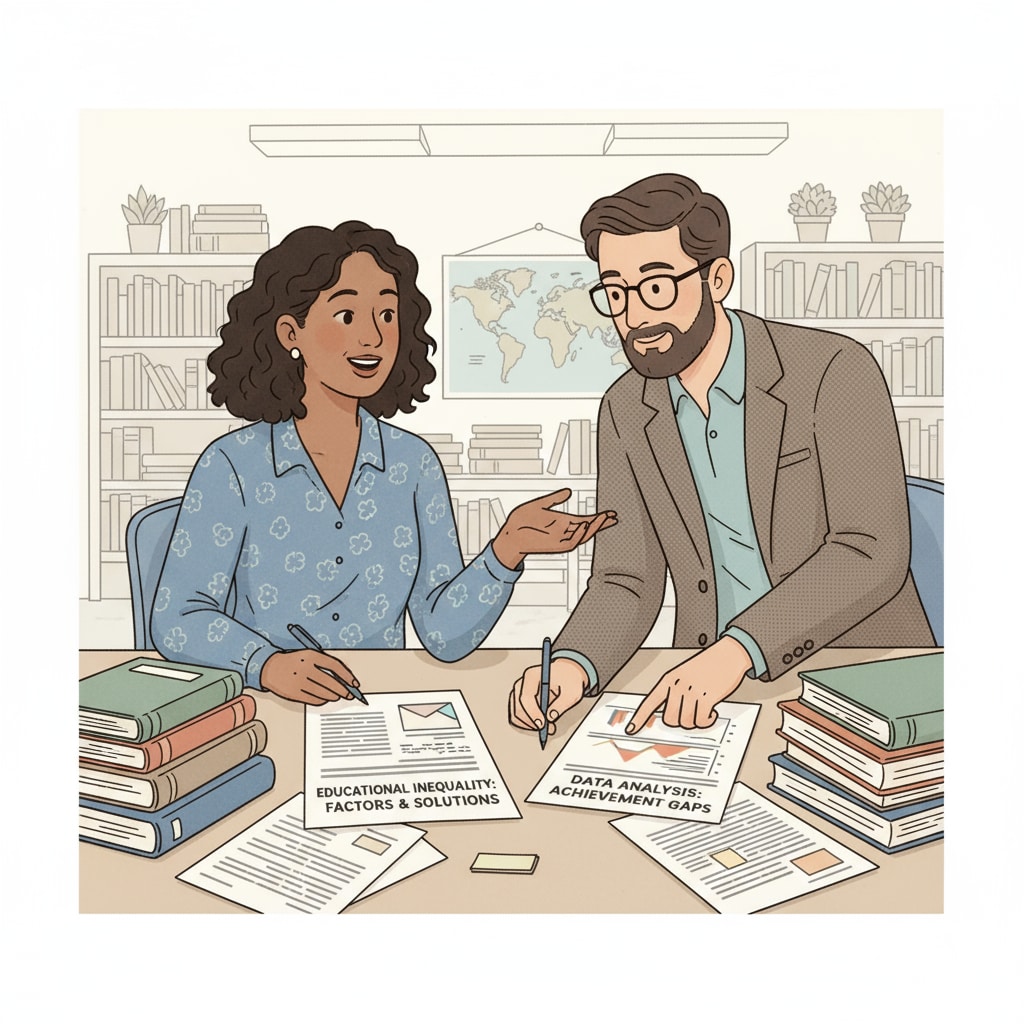 Educators discussing research on educational inequality