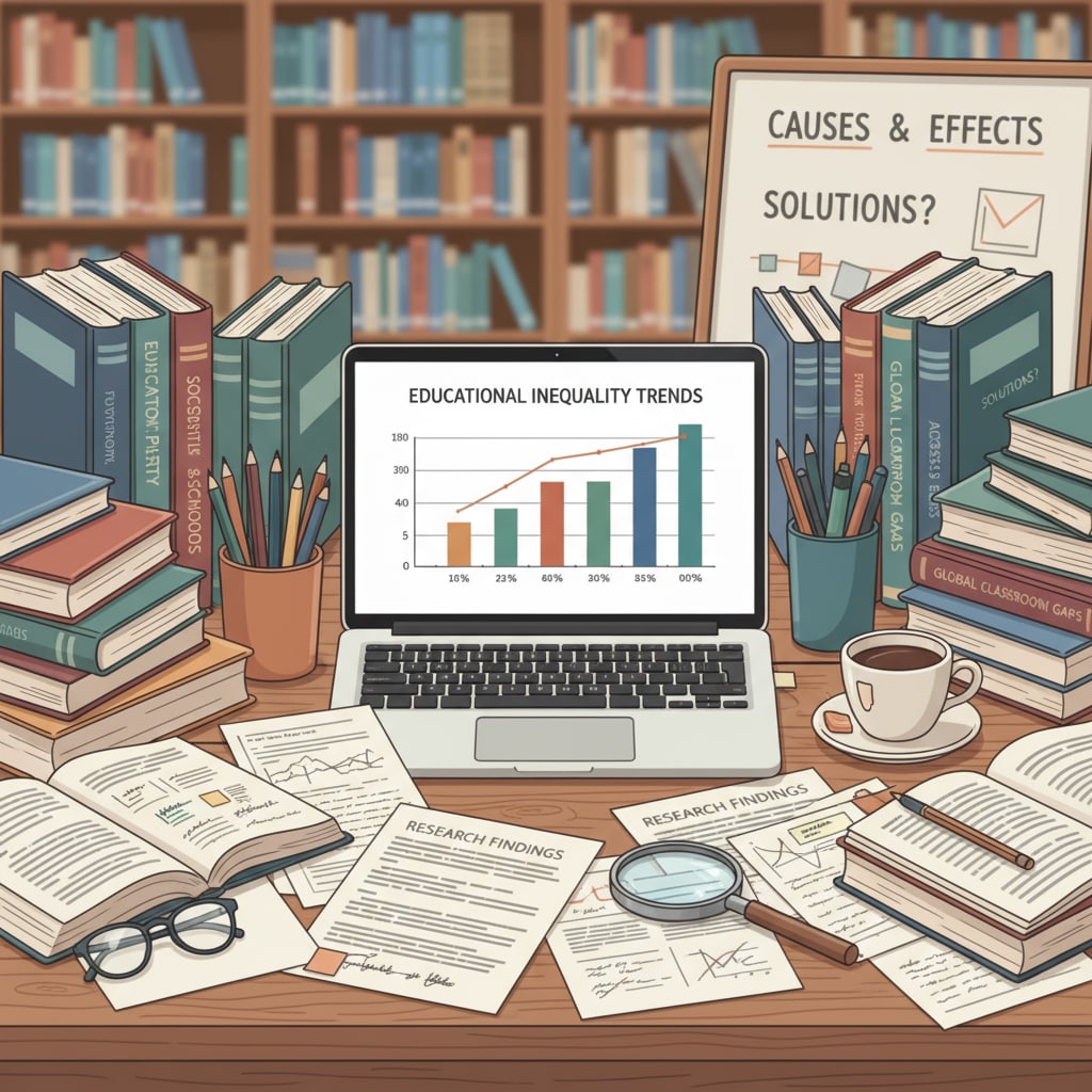 Student conducting research on educational inequality