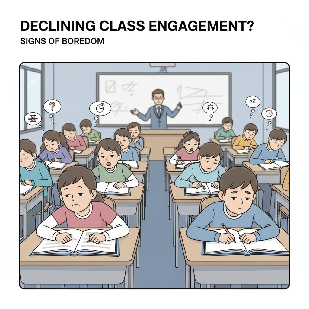 A bored classroom indicating regular class quality decline related to educational quality, class management, and student stratification