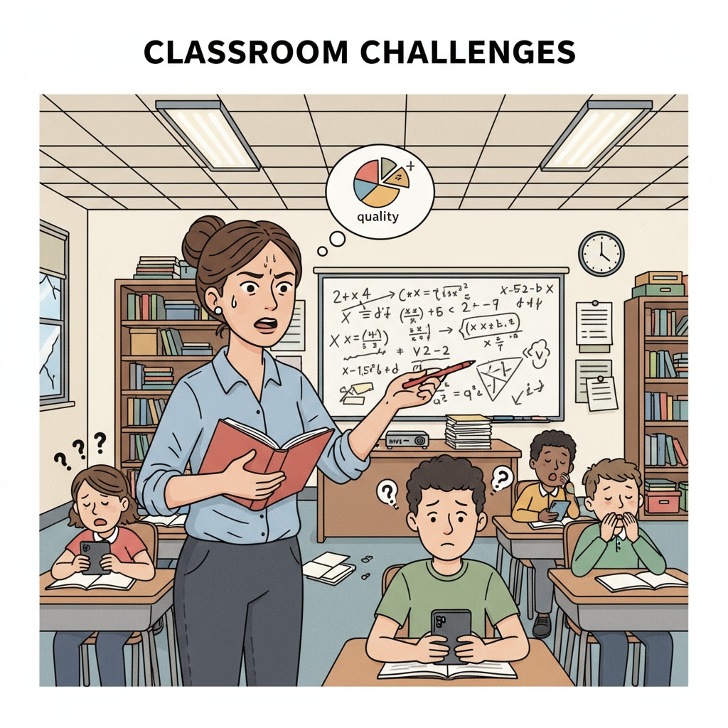 A stressed teacher in a regular class related to educational quality, class management, and student stratification