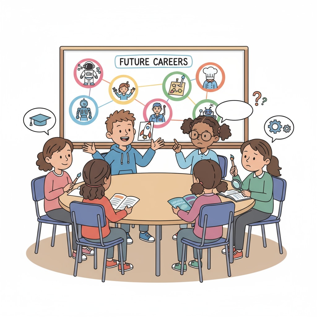 K12 students discussing dream careers, employment concerns, and career planning