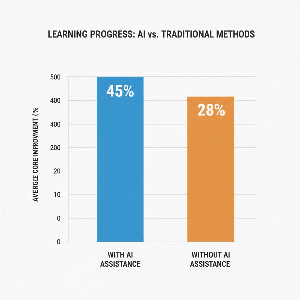 Graph showing the impact of AI on student learning progress