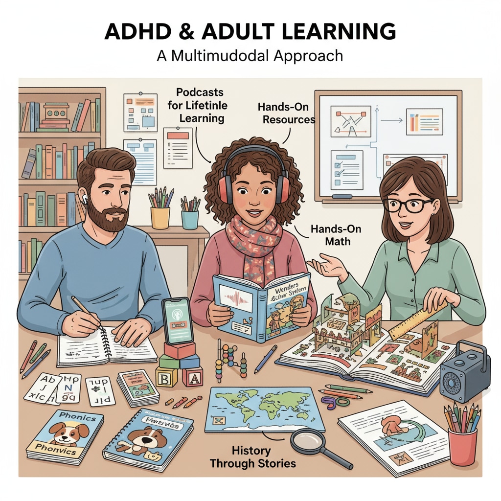 Adults with ADHD using podcasts for primary education learning