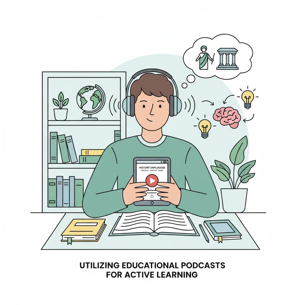 Person listening to an educational podcast for ADHD-friendly learning