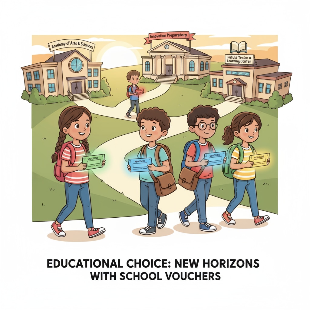 Students with vouchers exploring different educational options