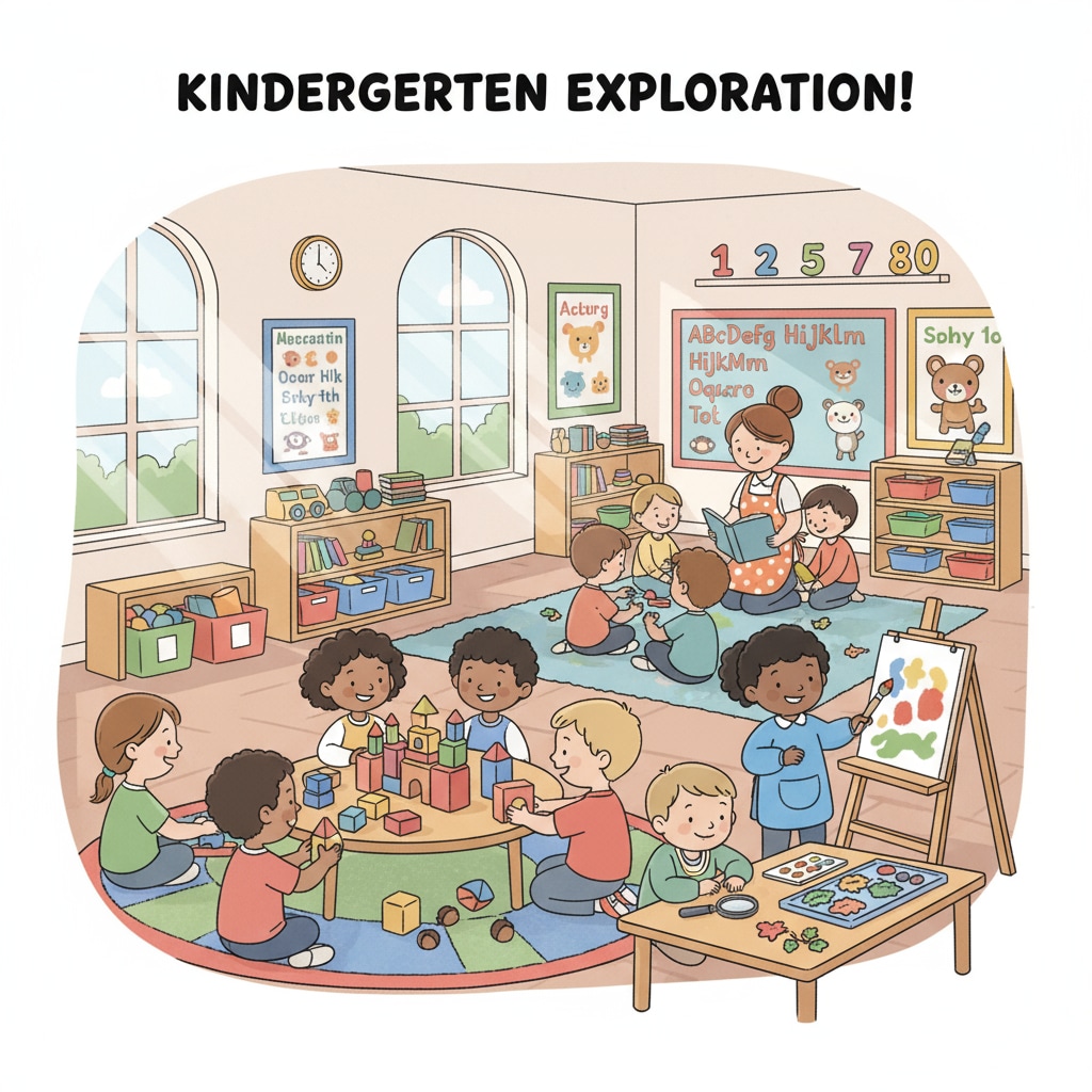 A diverse group of children in a kindergarten classroom related to educational equity in preschool gifted programs.