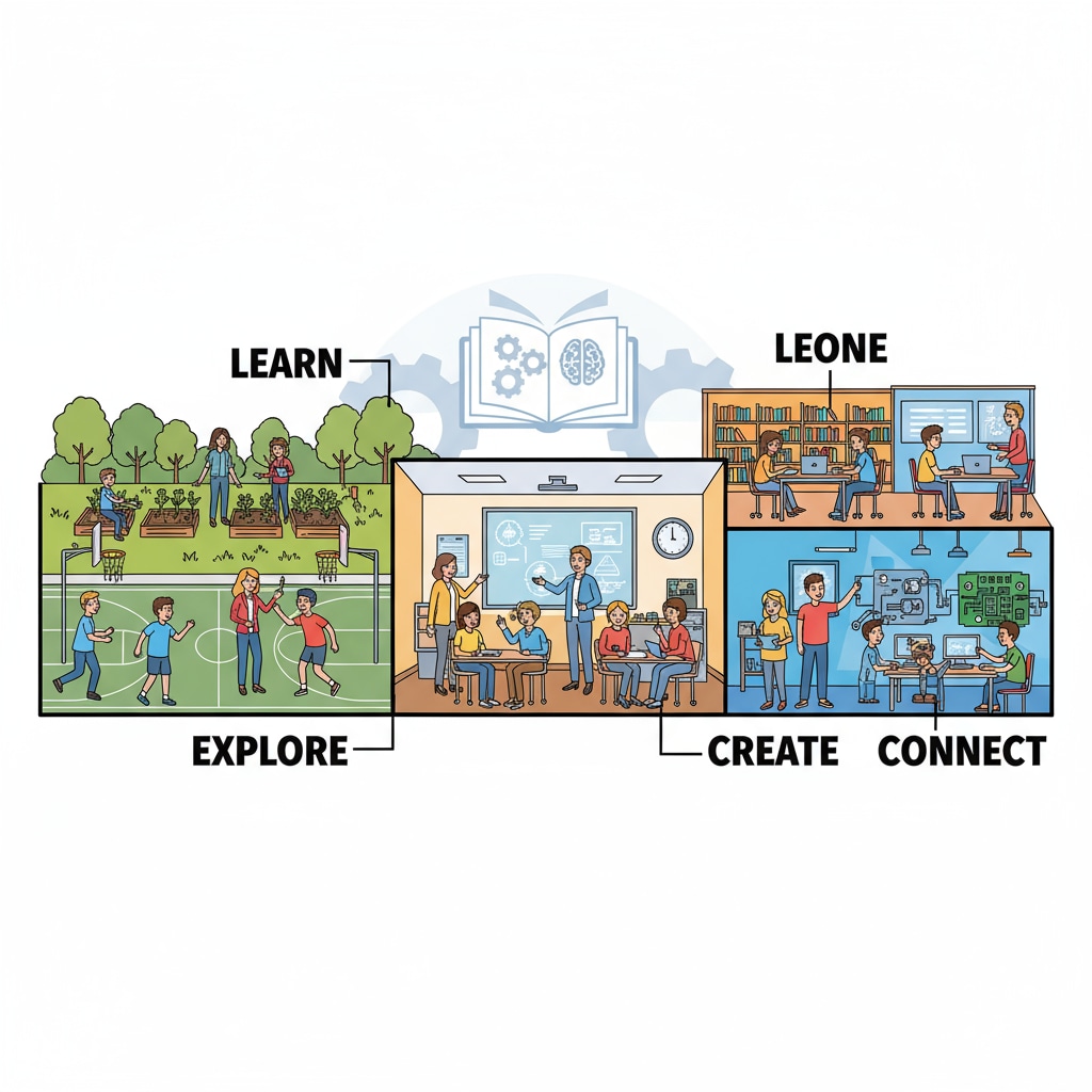 AI-generated image for high school website showing a school scene