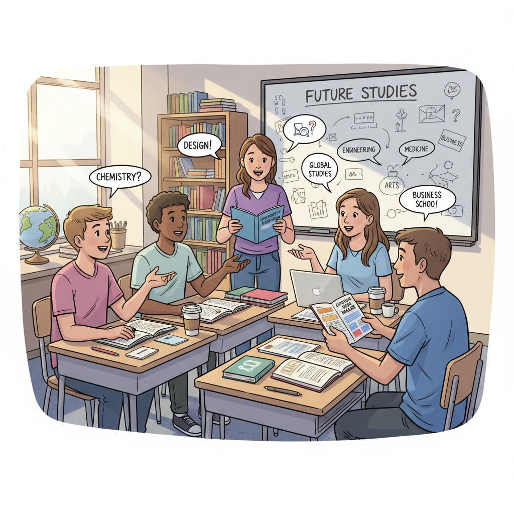 High school students exploring university major options