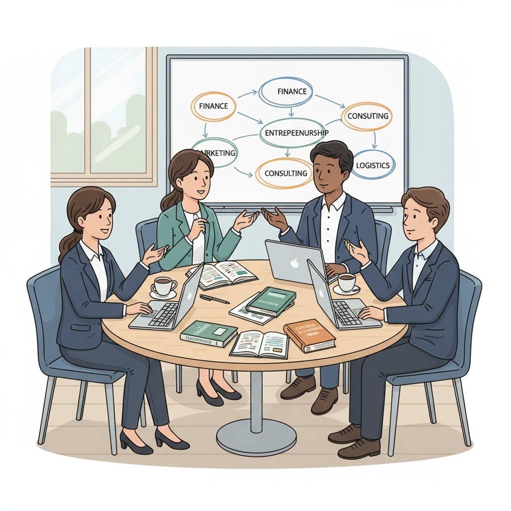 Commerce students exploring career options in higher education