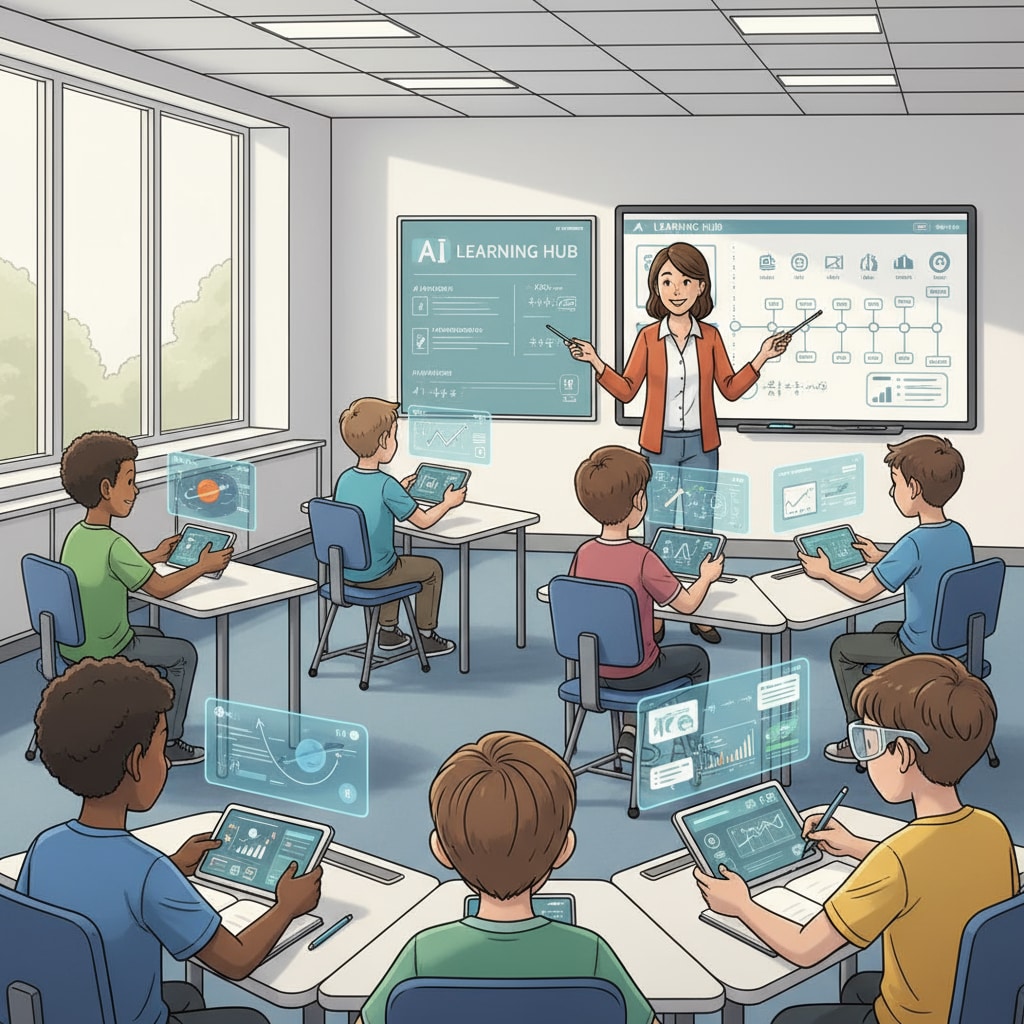 Students using AI to complete homework in a classroom