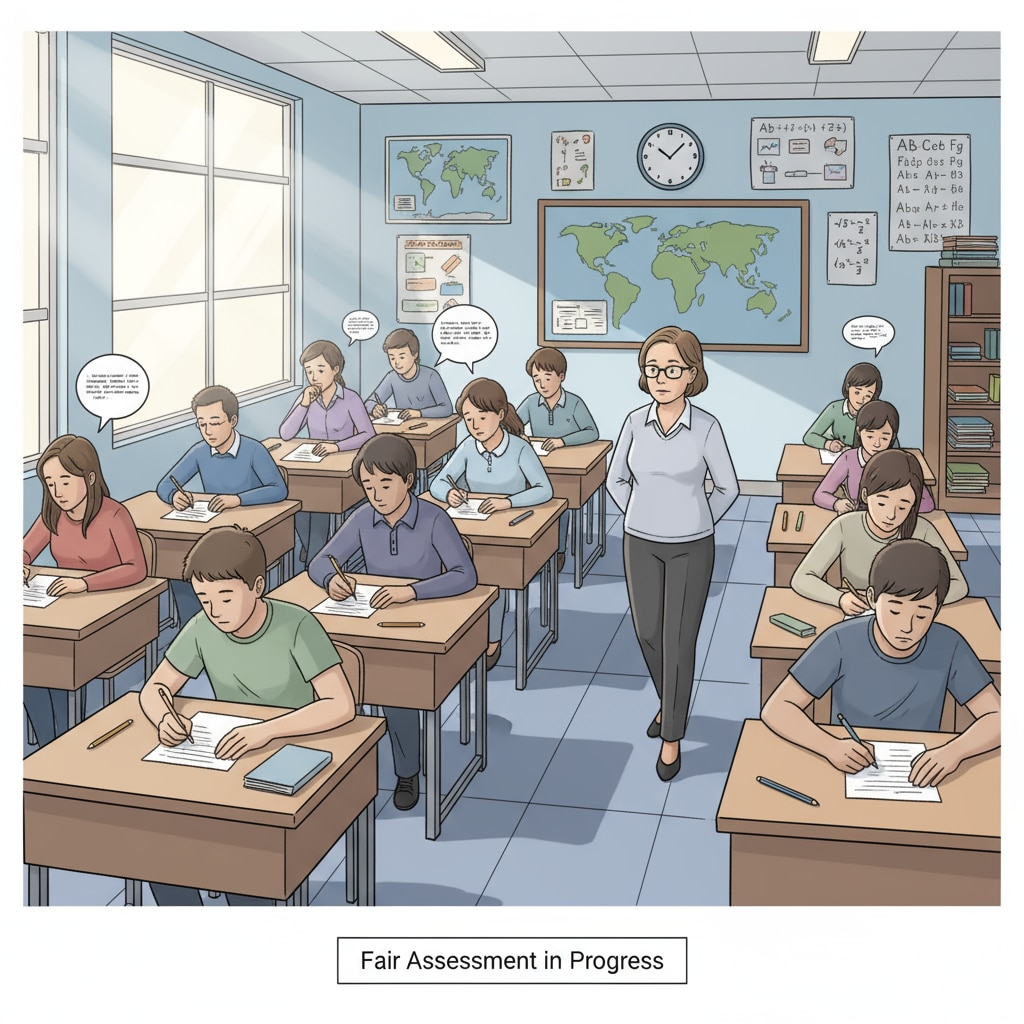 Testing invigilators' work experience - A classroom scene during a test