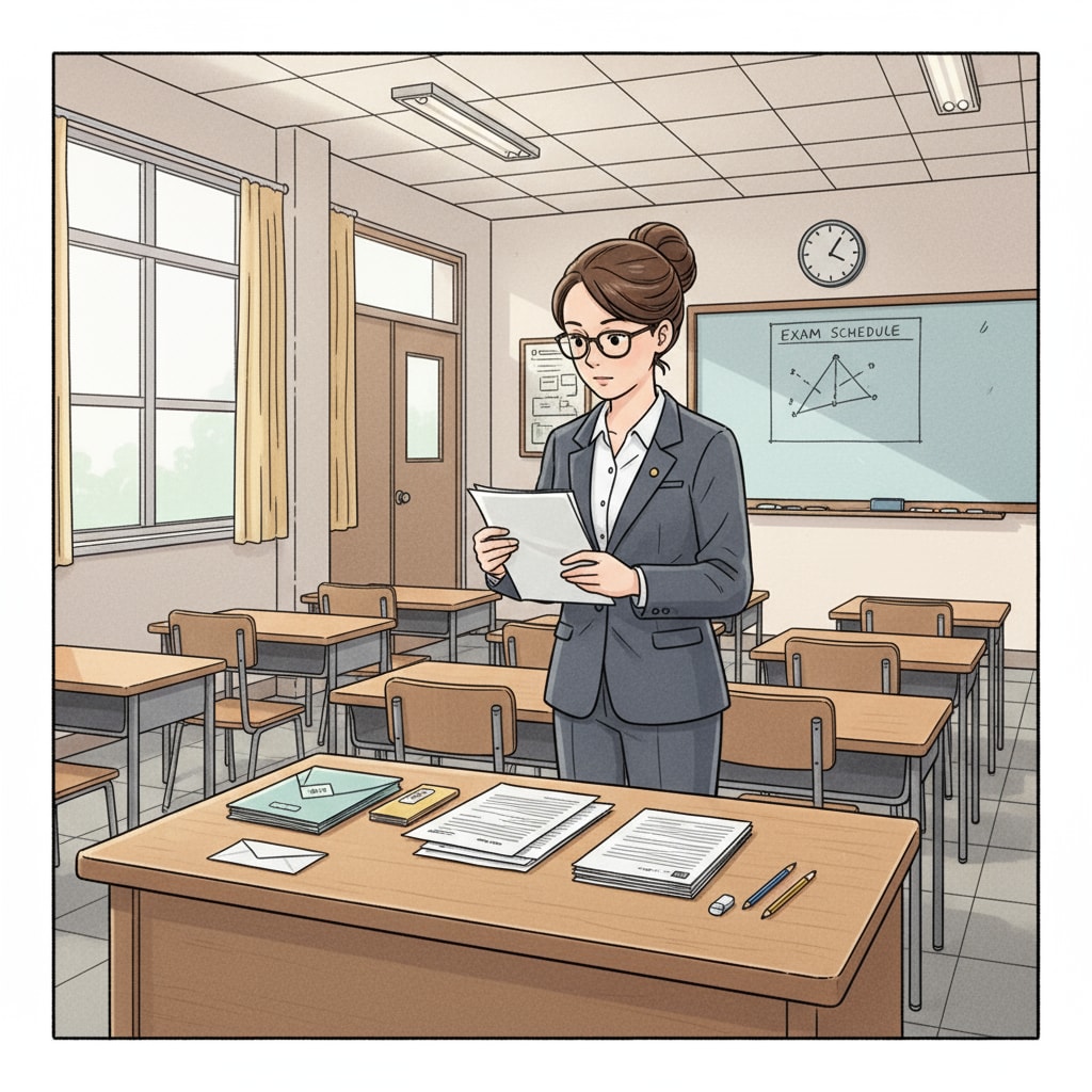 Testing invigilators' work experience - An invigilator preparing for a test