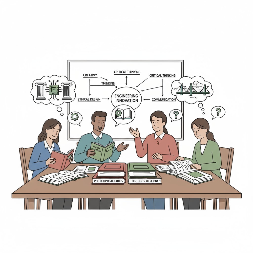 Engineers exploring liberal arts knowledge for enhanced creativity