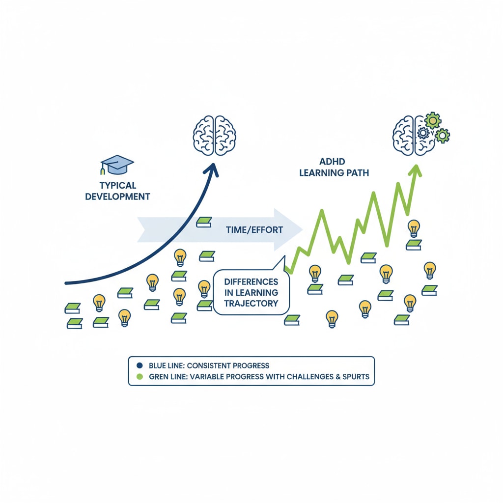 Learning progress comparison of adolescents with and without ADHD