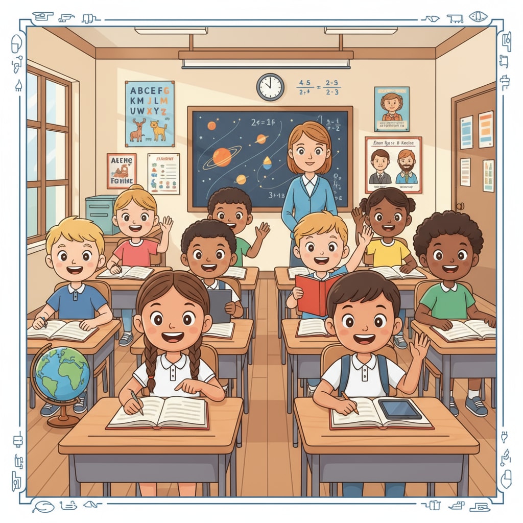 A group of uneducated teenagers sitting at desks, looking eager to learn. Uneducated teenagers ready to start learning fundamental literacy as part of adolescent education teaching planning