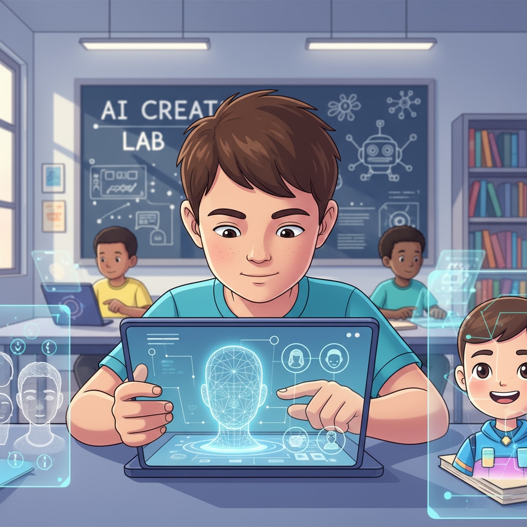 A child's creative use of AI avatar creation for tech education and under the premise of child safety