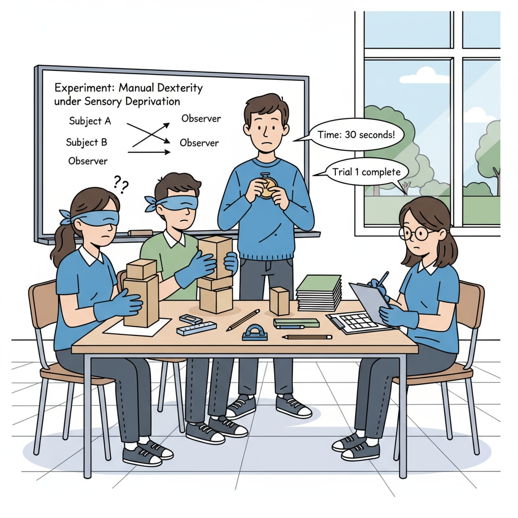 High school students are conducting a simple psychological experiment, with one student observing and others recording data. High school students conducting a psychological experiment as part of core subject preparation for forensic psychology college majors and career