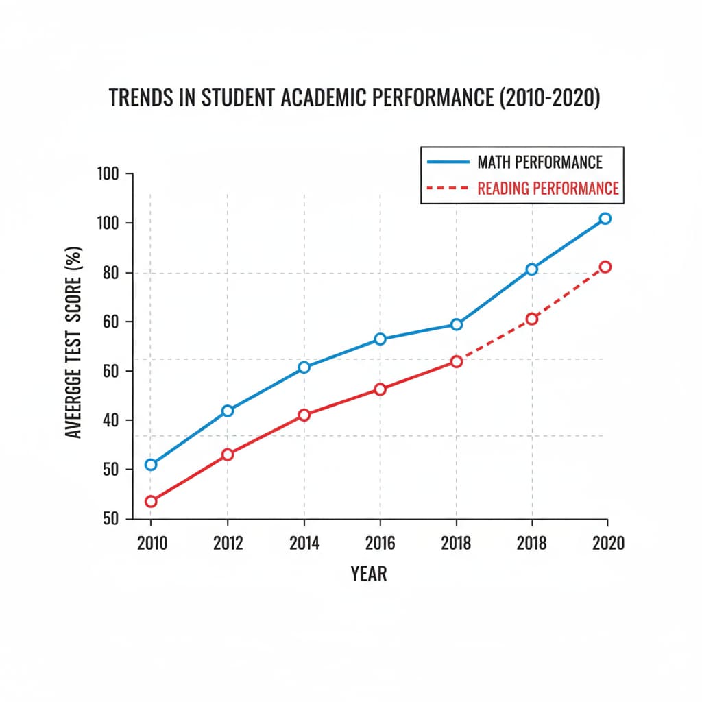 Graph showing educational data trends relevant for educational data analysis in a master's program