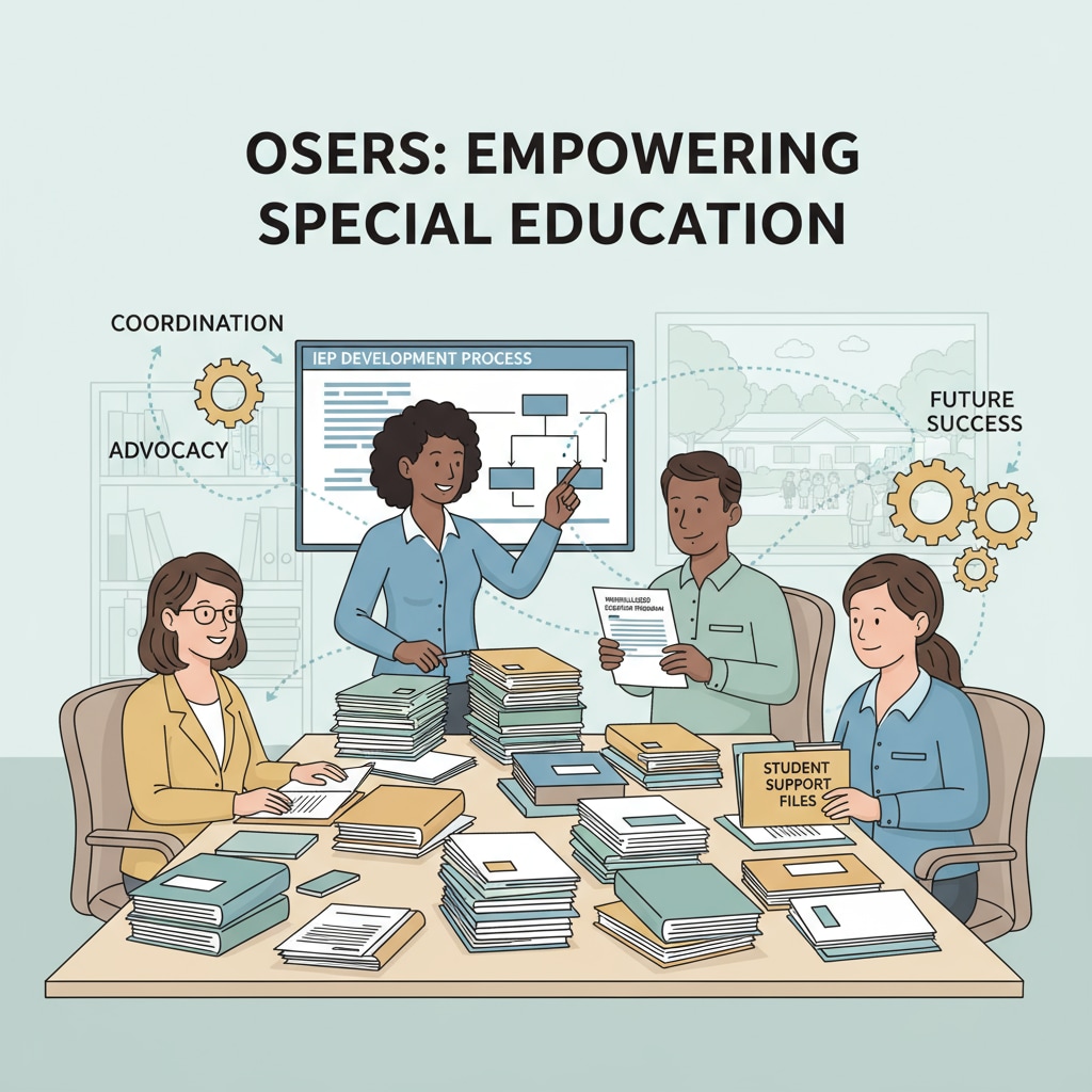 OSERS staff members engaged in paperwork related to special education students, highlighting their important role. OSERS staff working on special education paperwork amidst the government shutdown crisis