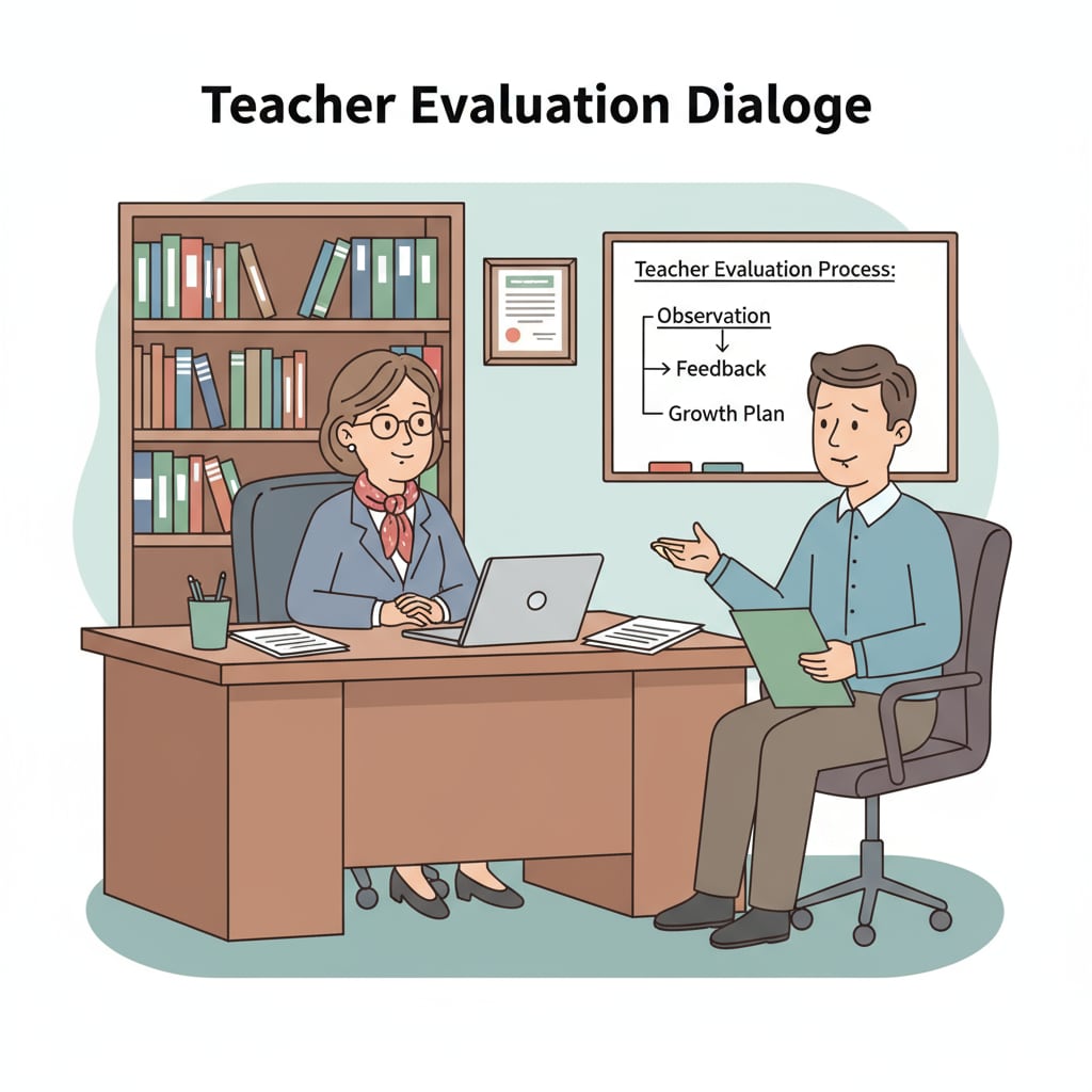 School administrator handling ethical aspects during teacher evaluation in educational administration.