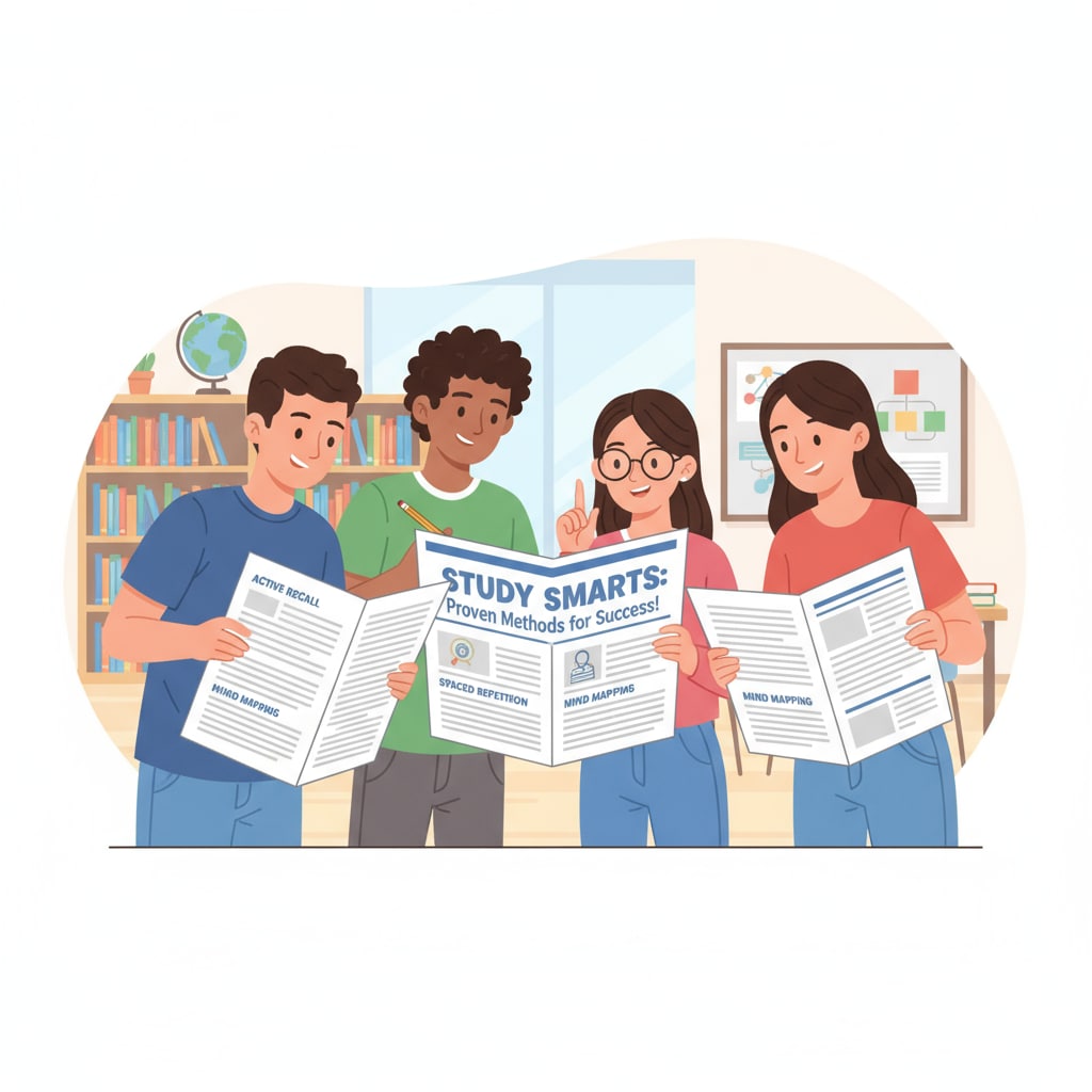 High school students reading study method newsletters