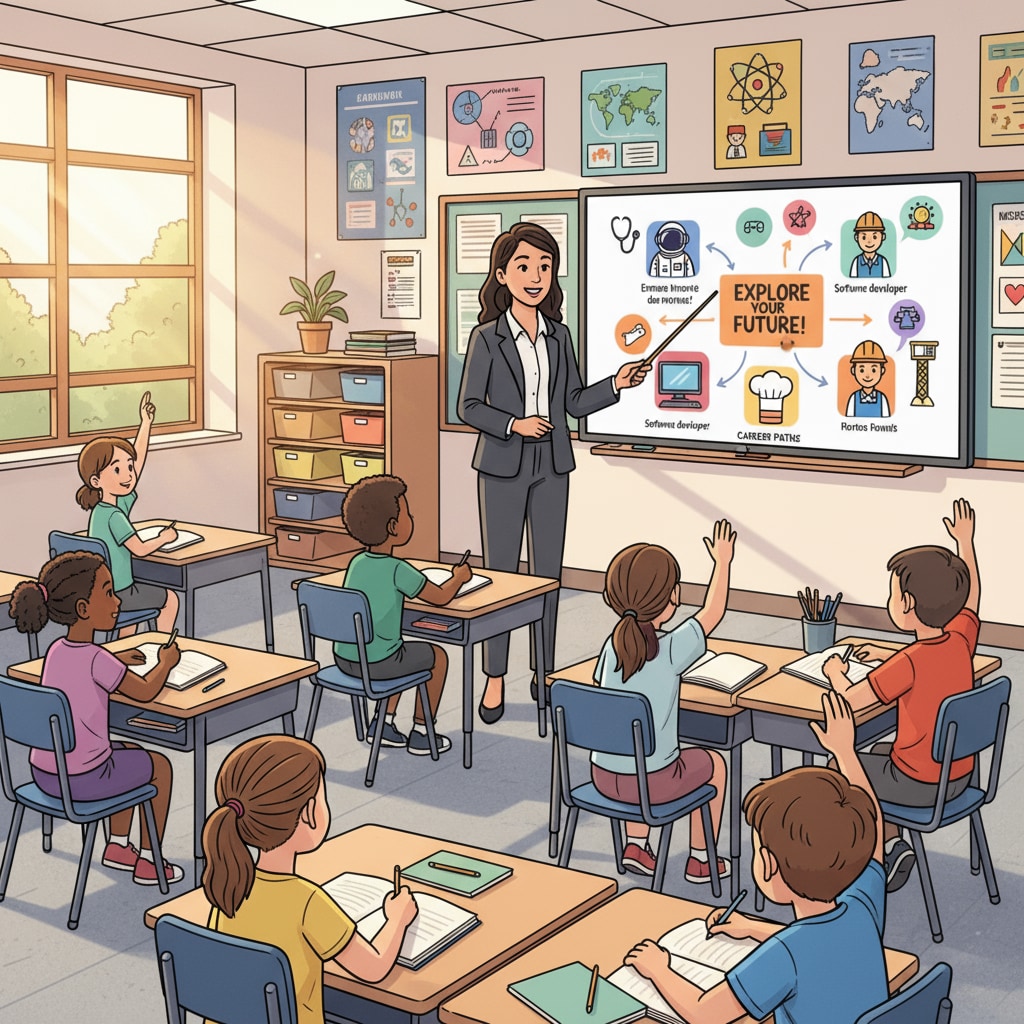 Guest speaker sharing career insights with K12 students to help them in career planning and pursue dream jobs in the face of employment dilemmas