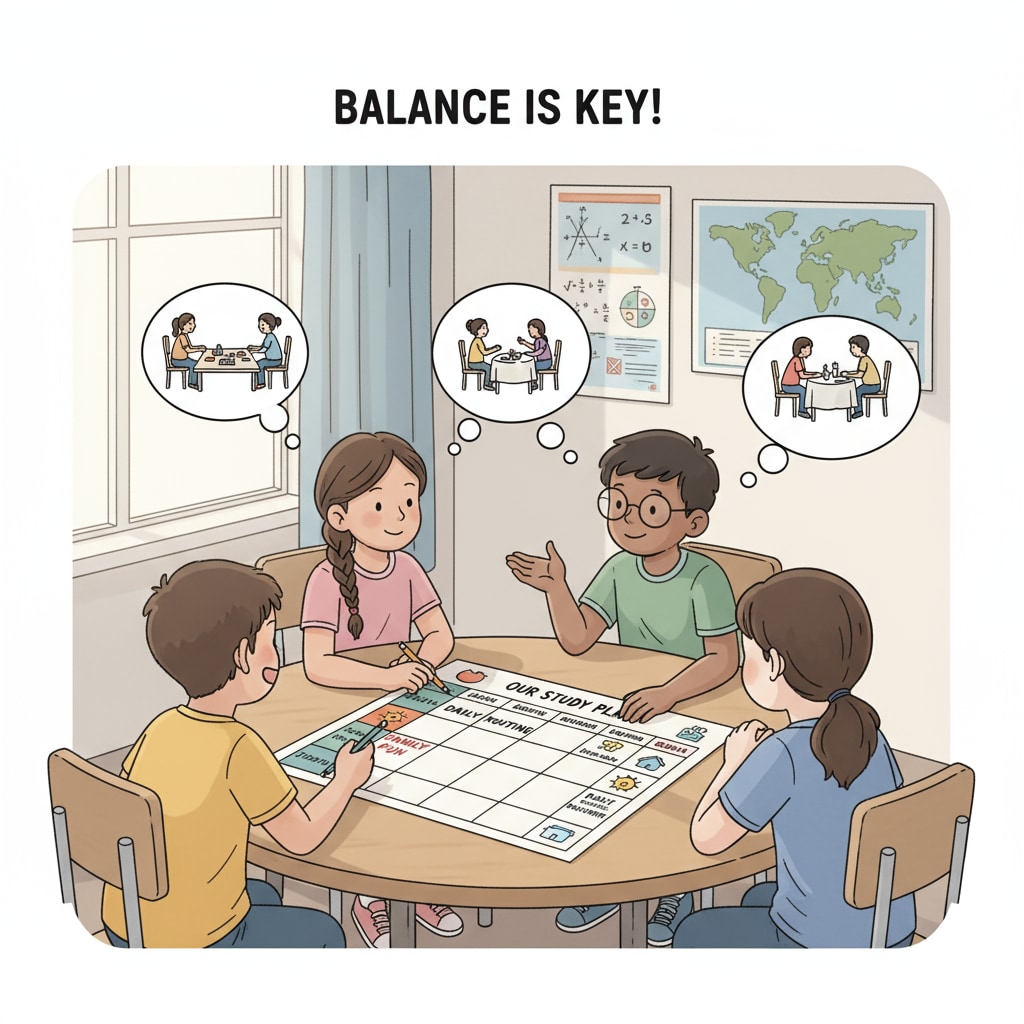 K12 students working on work-learning balance and family time management