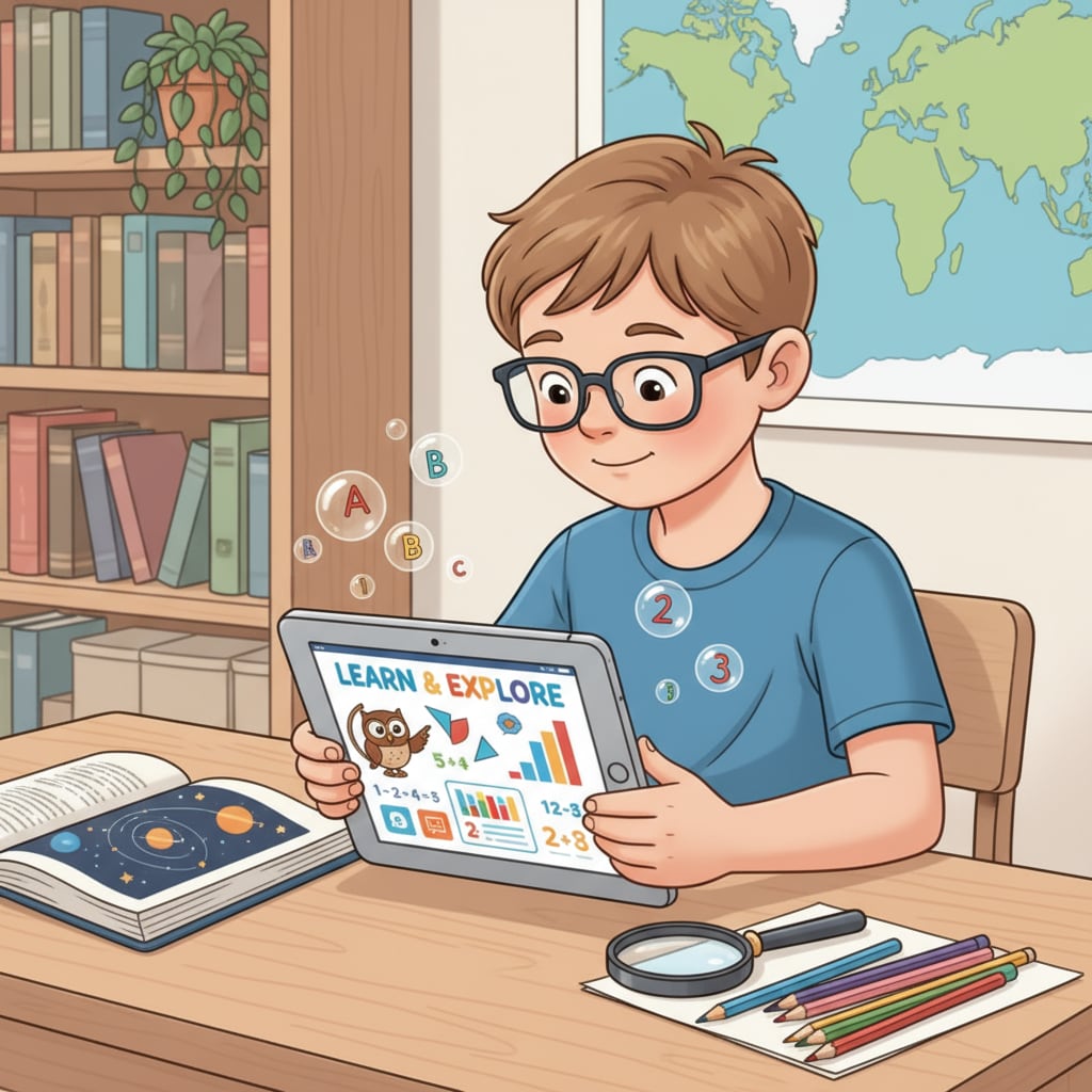 A student using modern educational technology in a learning environment related to teaching methods, technology, and learning environments