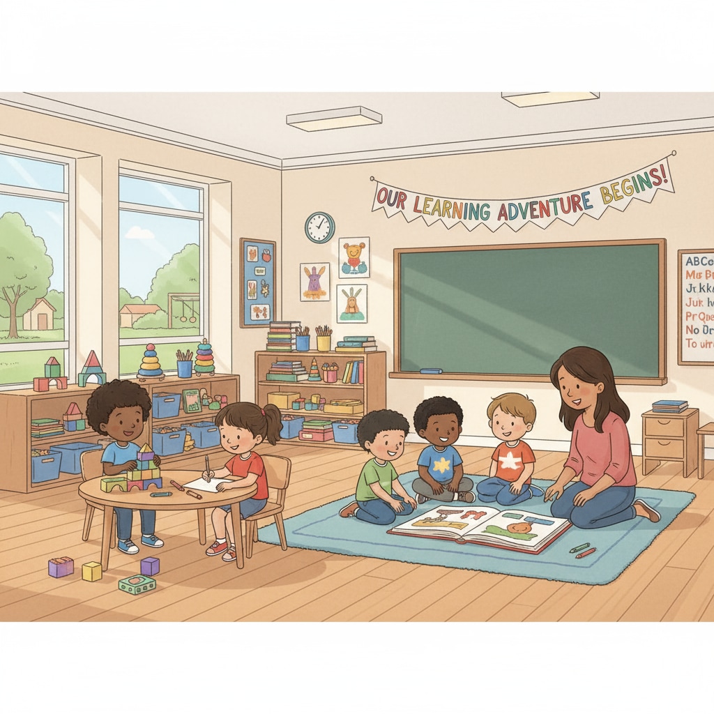 Children in a kindergarten classroom related to gifted programs and educational equality