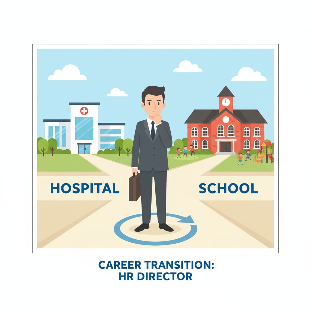 HR director career transition from healthcare to education