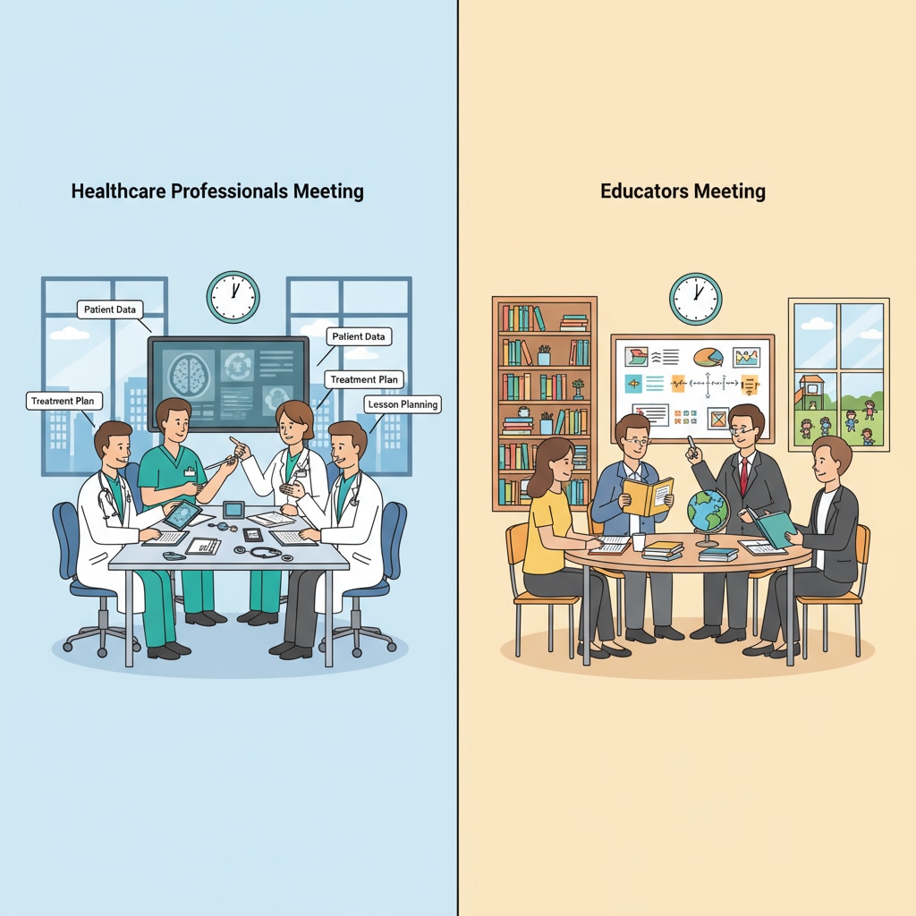 Healthcare and education work environments