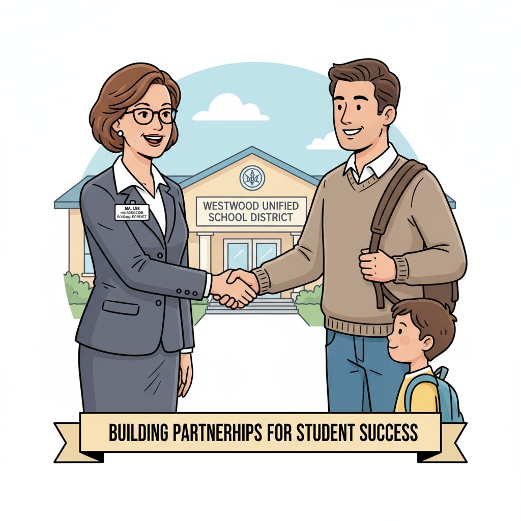 School district HR director interacting with parent