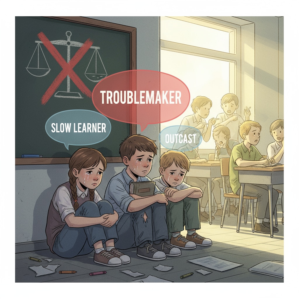 Students affected by unfair treatment, rumors, and labeling in a classroom