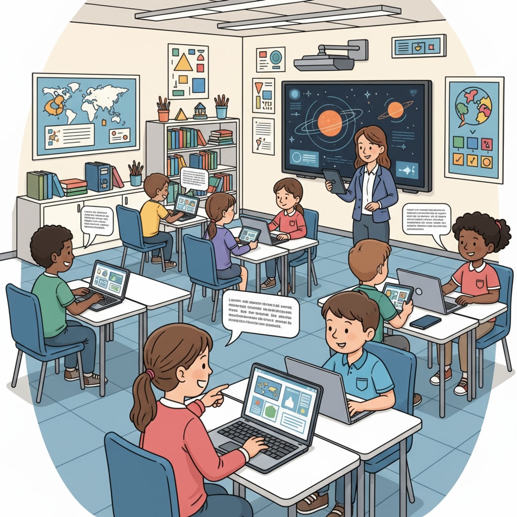 Students using digital devices for learning in post-pandemic secondary education