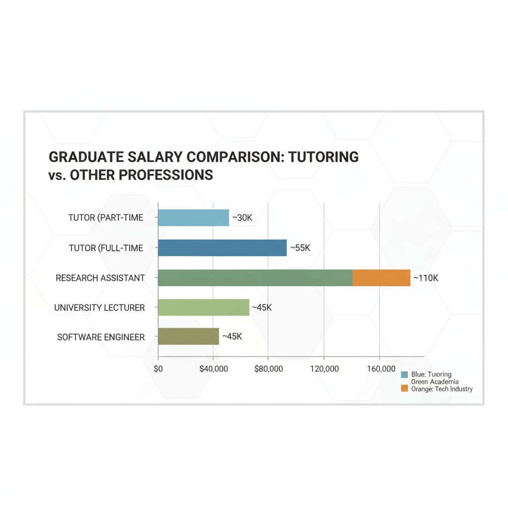 Graph comparing tutoring salaries with other graduate jobs