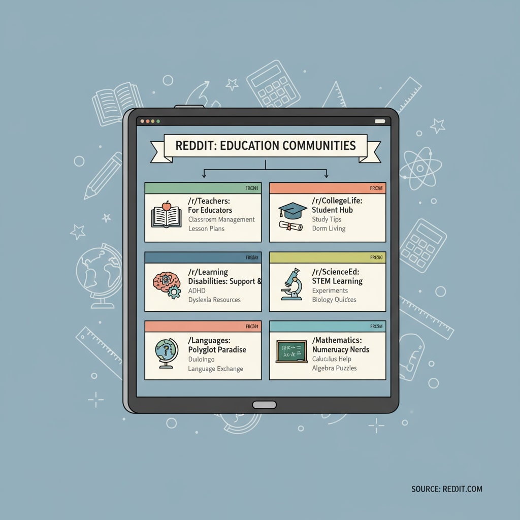 Diverse subreddits in Reddit's education community