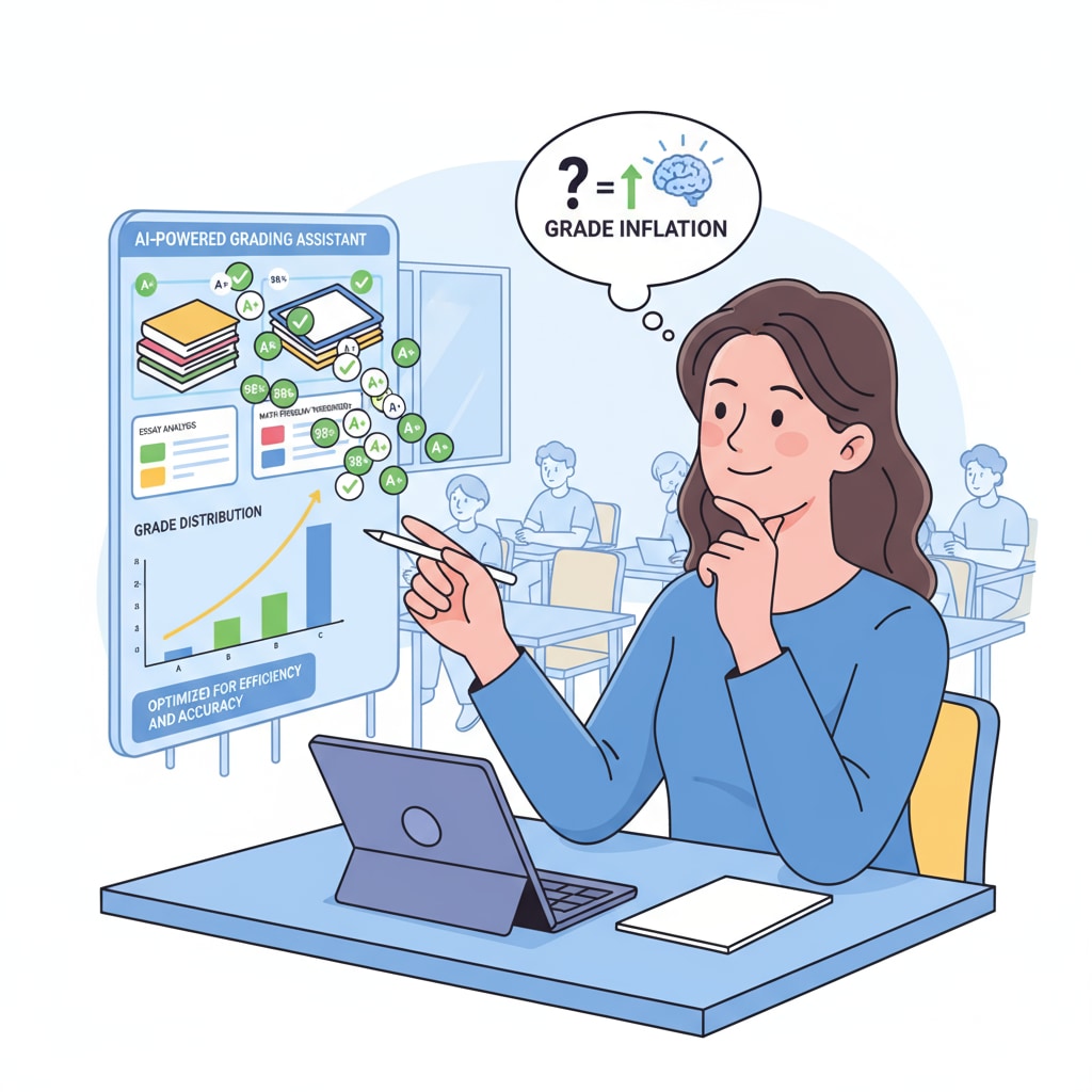 Teacher grading homework with AI tools in the context of grade inflation