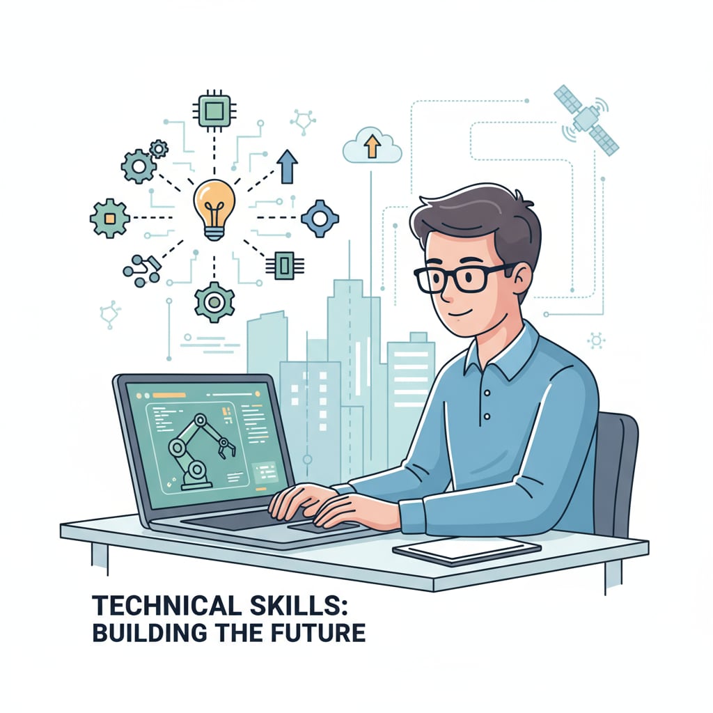 Student developing technical skills for scholarship applications