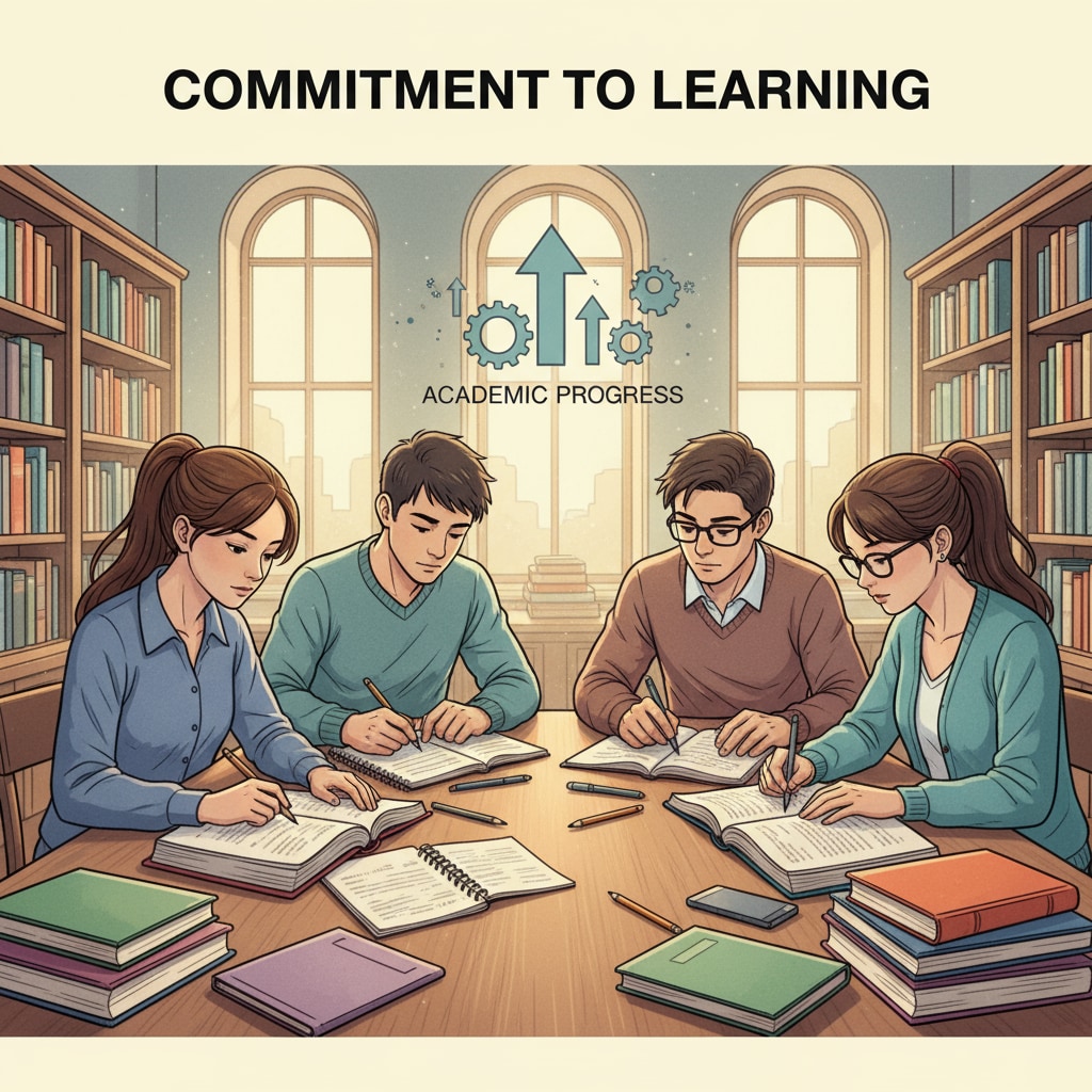 A group of students are studying in a library. They are focused on their books and notes, showing their dedication to academic improvement. Students Studying in Library for Academic Rigor in College Applications