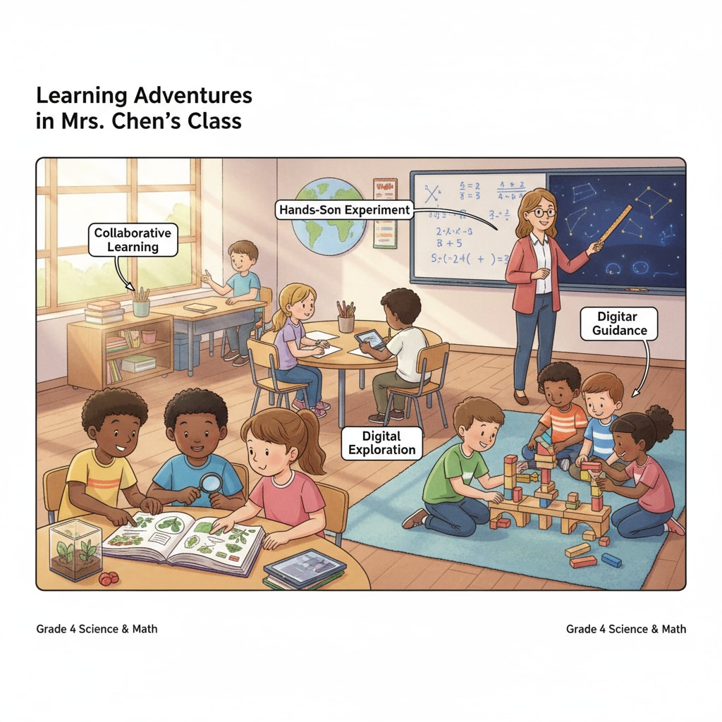 A classroom scene showing students engaged in various activities, representing the learning environment in schools. A classroom scene related to children's education in private and public schools